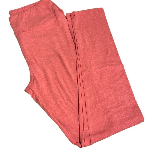 NWOT LulaRoe OS Soft Leggings One Size Heathered Pink 2-10 Small-Large - Picture 4 of 10